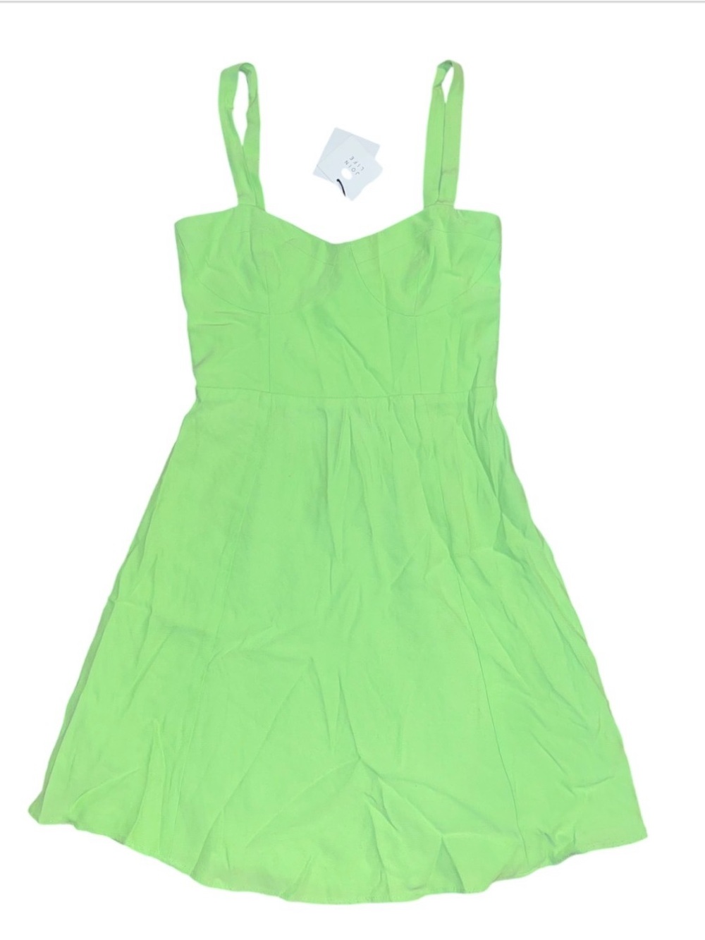 Zara Lime Green Sun Dress Textured Women’s Small Short NWT 8342/808/509